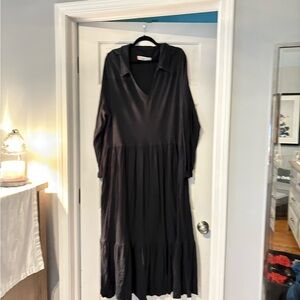 Free People Beach Moonlight Midi Dress BLACK Large